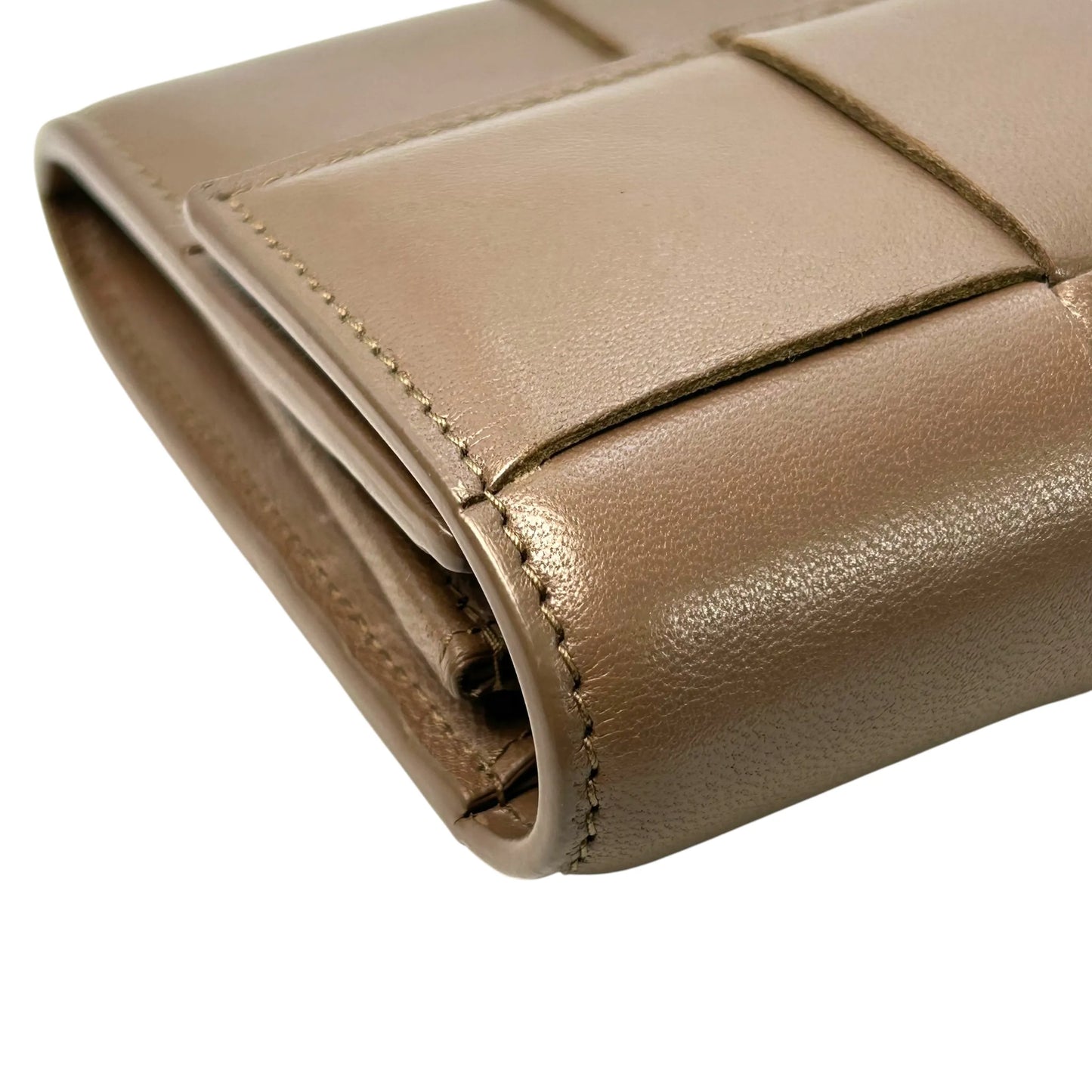 Bottega Veneta Intrecciato Flap Continental Long Wallet - Brown