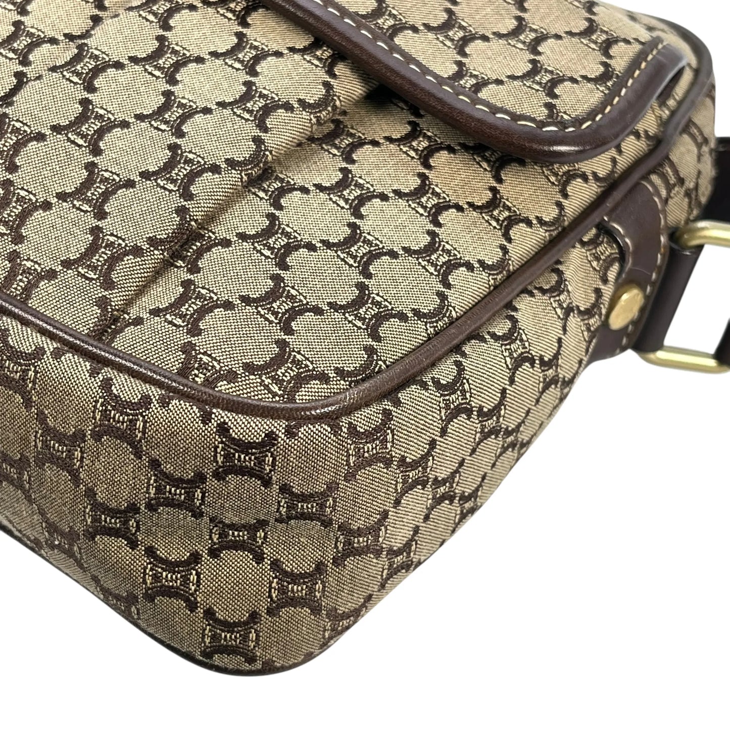 Celine Canvas Macadam Shoulder Bag - Brown