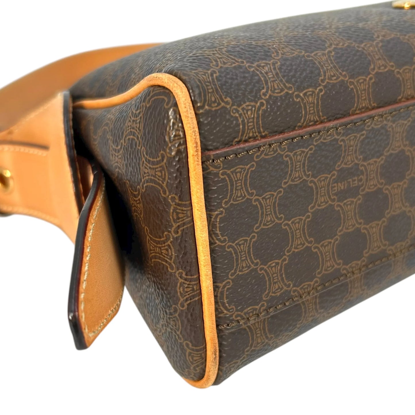 Celine Macadam PVC Canvas One Shoulder Bag Hand Bag - Brown