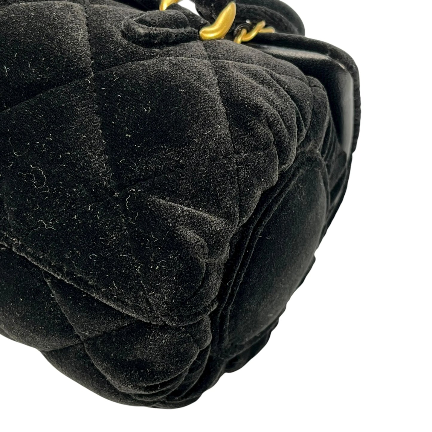 CHANEL Matelasse Boston Velvet Mini Bag Shoulder Bag - Black