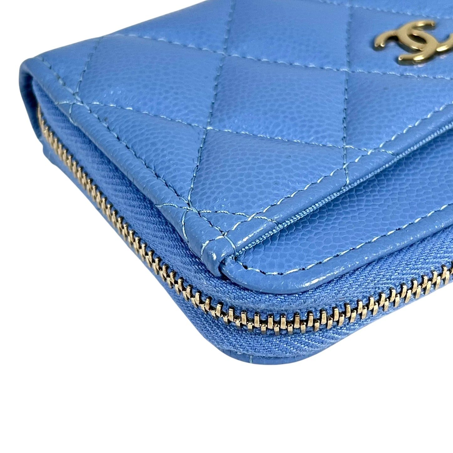 CHANEL Caviarskin Classic Zipped Coin Case - Blue