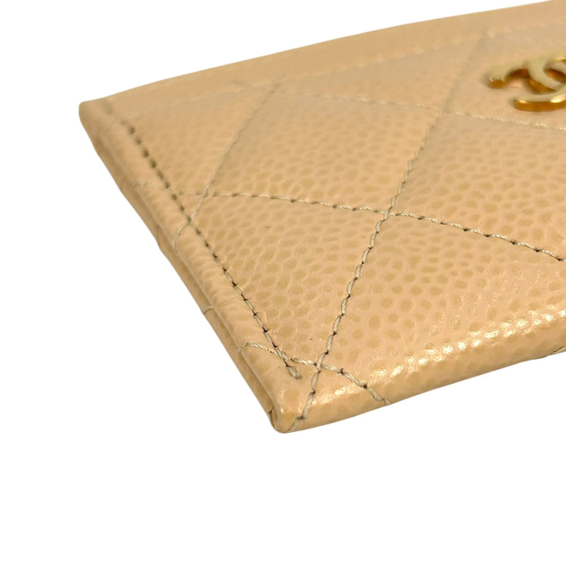 CHANEL Caviarskin Classic Flap Card Case - Beige