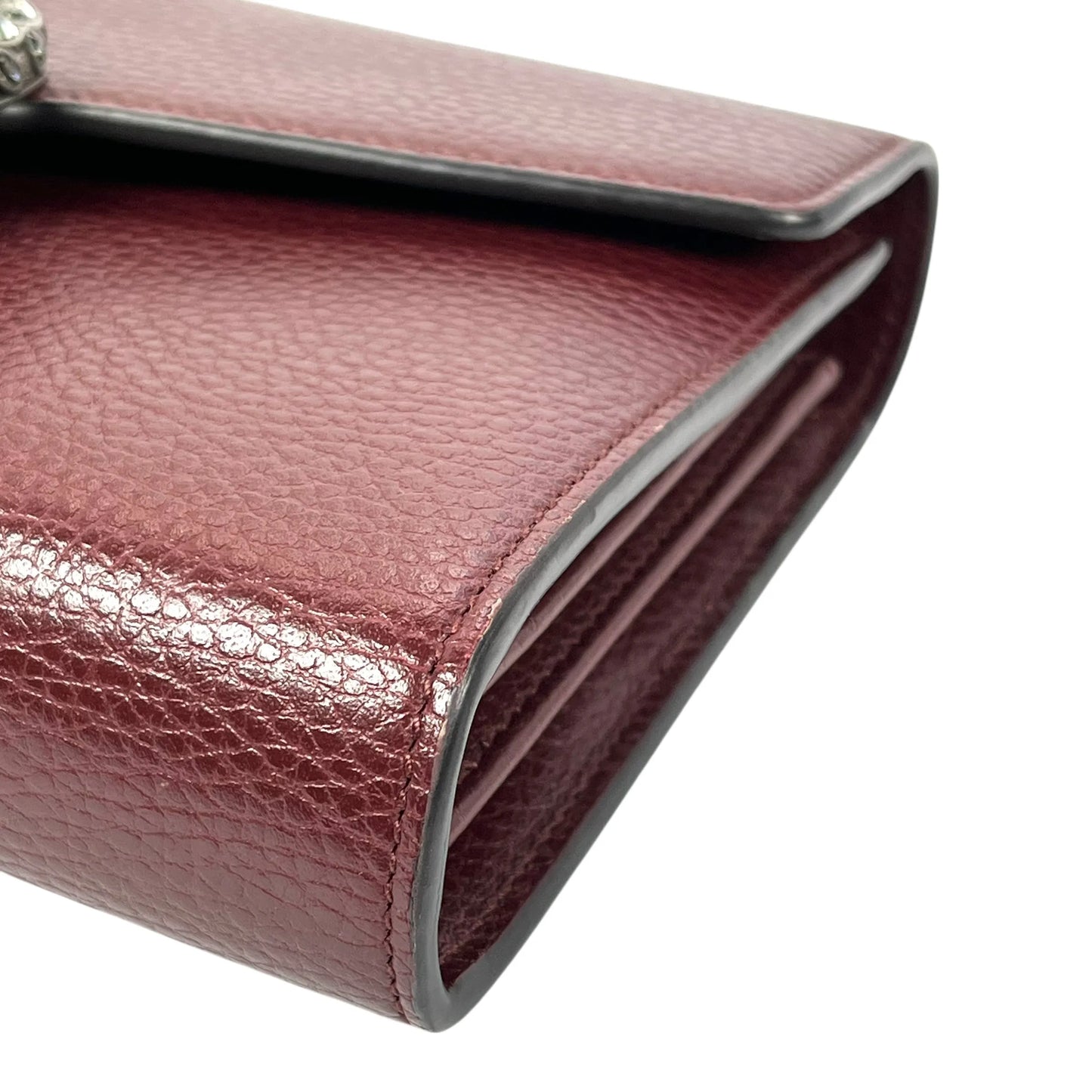 GUCCI Dionysus GG Supreme Chain Wallet - Red