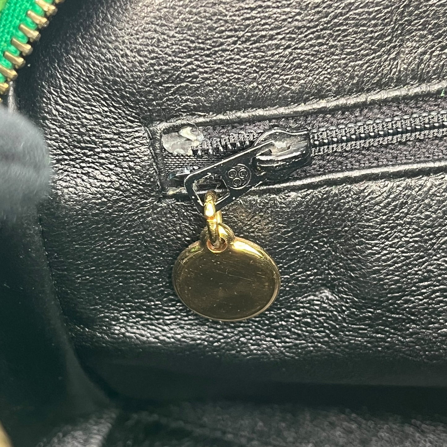 CHANEL Fringed Charm Chain Shoulder Green