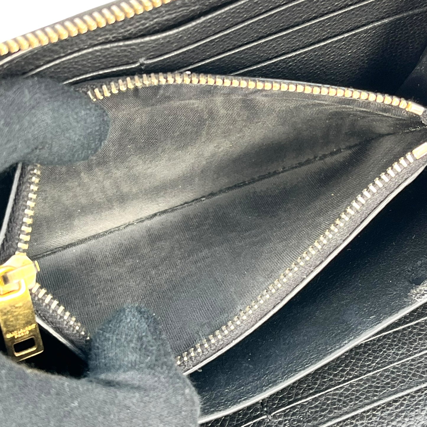 Saint Laurent YSL logo leather Round zip wallet