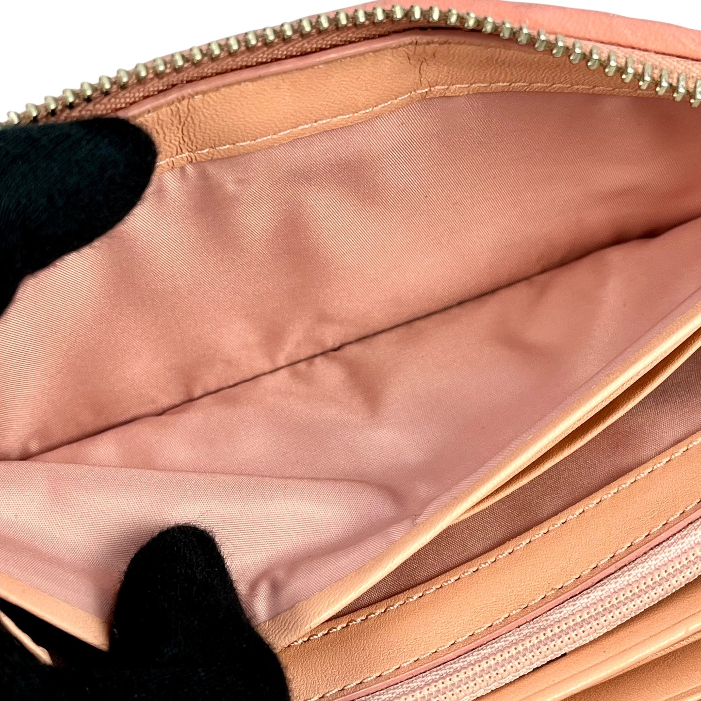 COACH Madison gathered leather zip around wallet