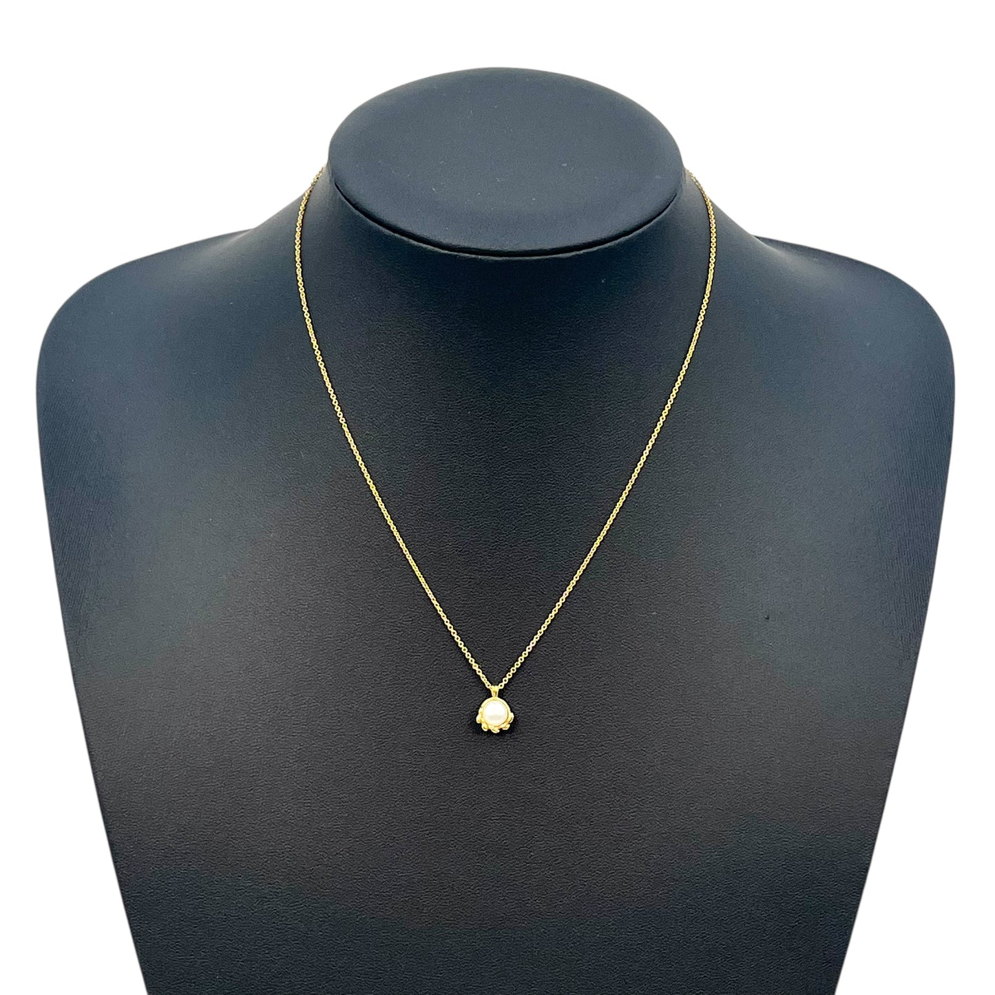 Tiffany Olive Leaf Pearl Pendant Necklace
