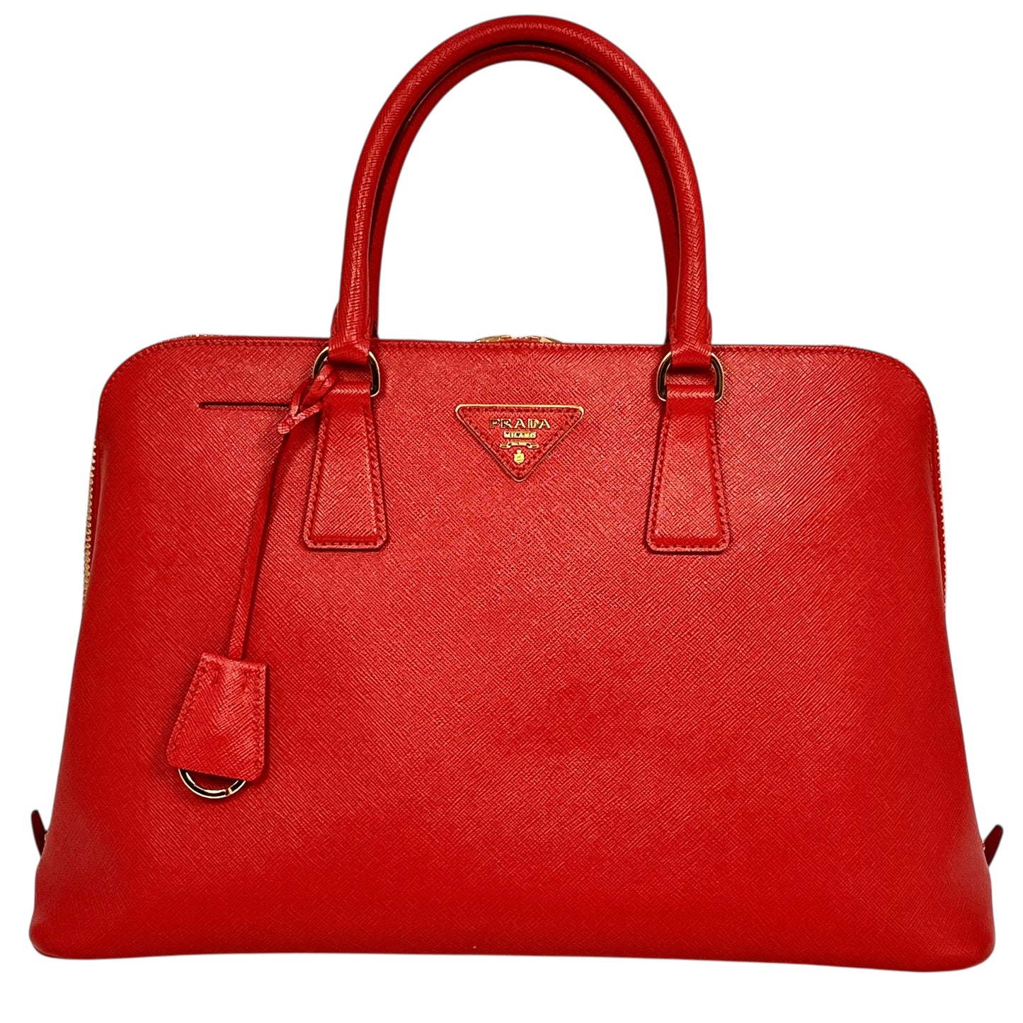 PRADA Galleria Saffiano Leather Hand Bag - Red