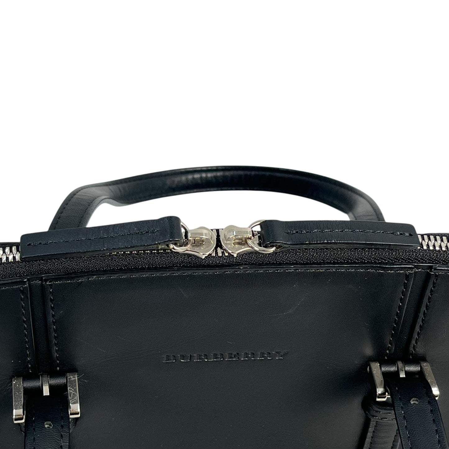 BURBERRY Leather Hand Bag - Black