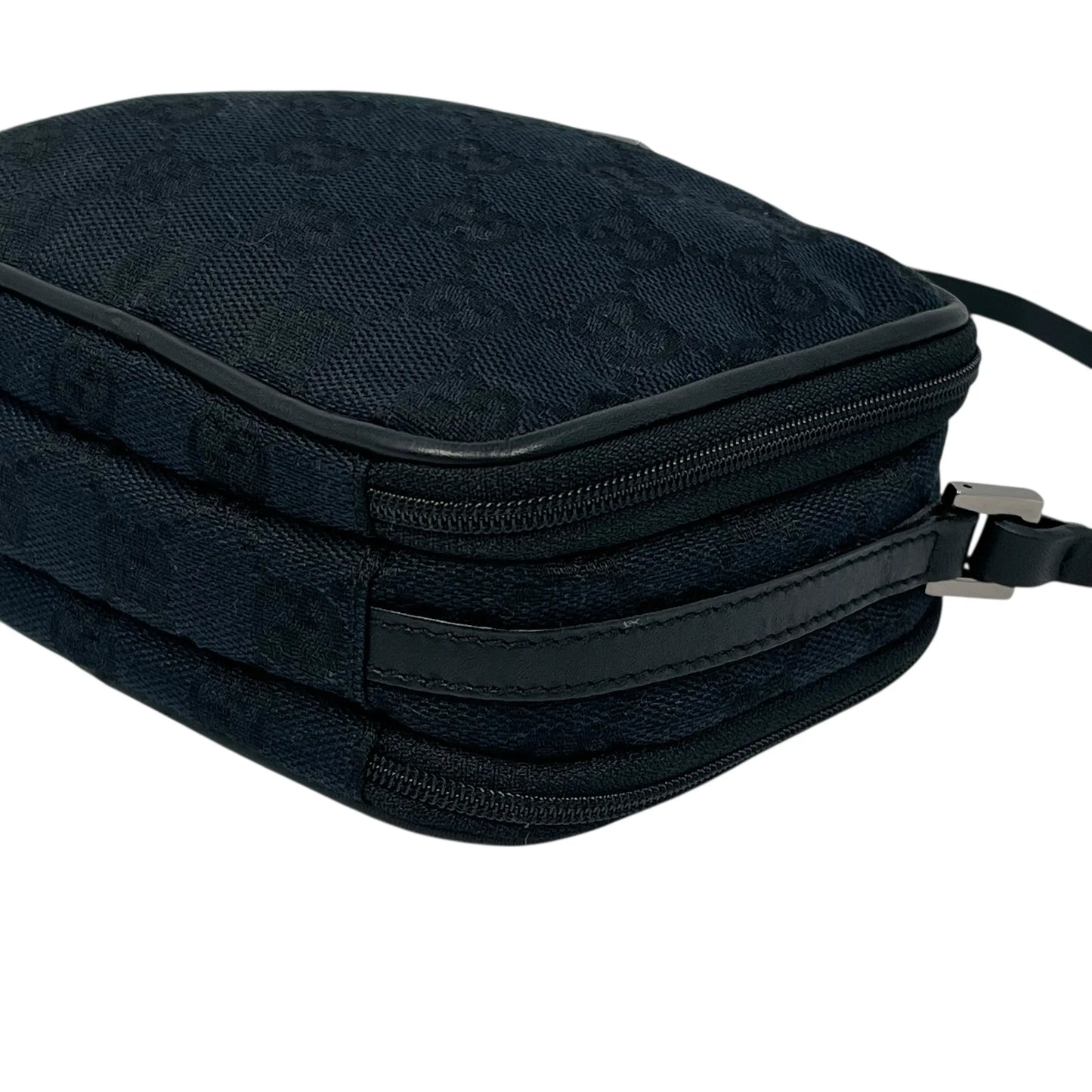 GUCCI GG Canvas Shoulder Pouch Mini Bag - Black