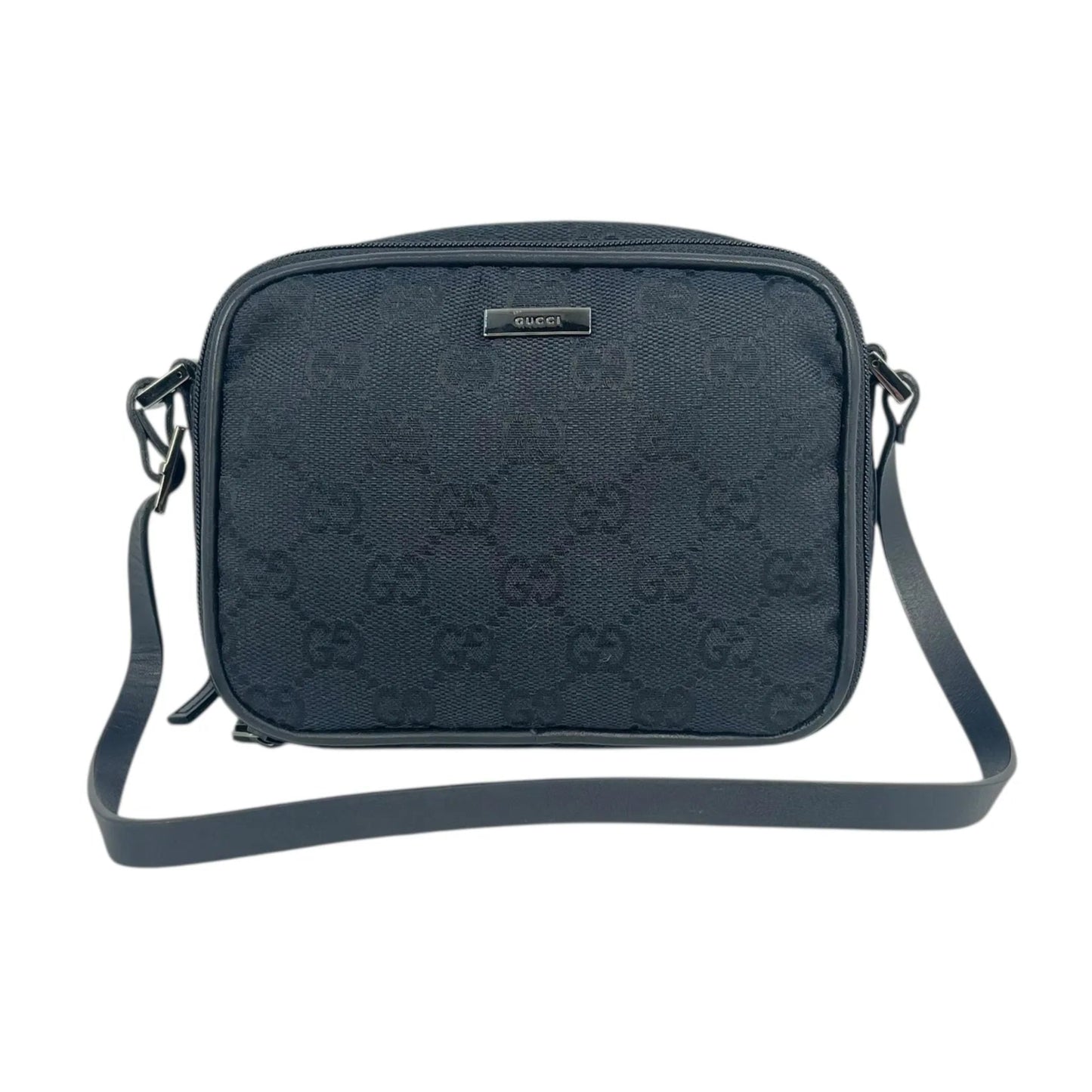 GUCCI GG Canvas Shoulder Pouch Mini Bag - Black