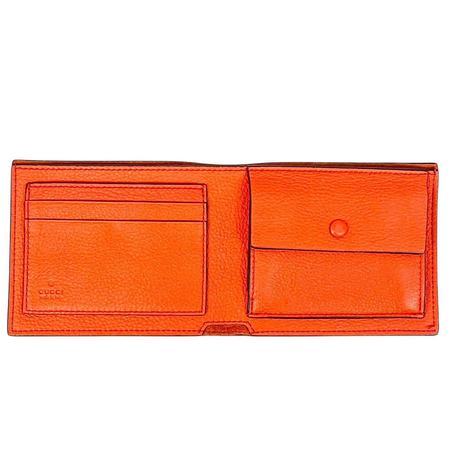 GUCCI GG Logo Embossed Compact Wallet - Orange