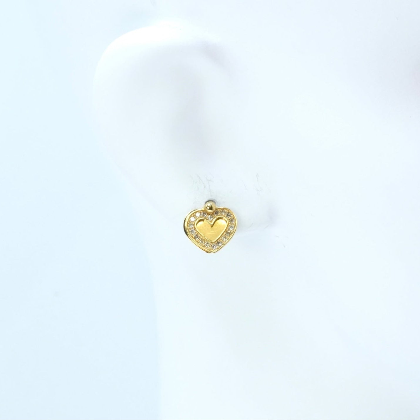 K18 Yellowgold Diamond Heart Earring