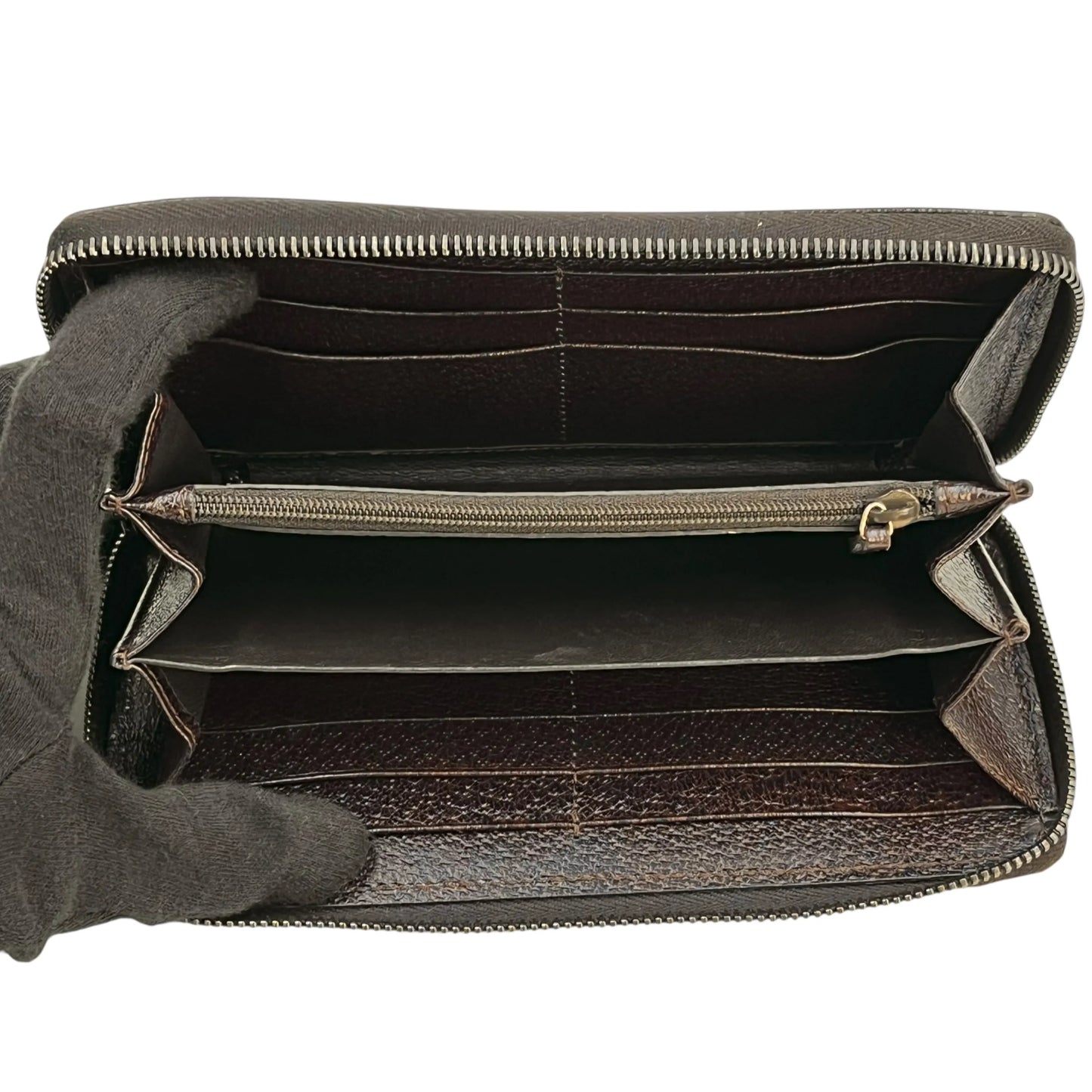 GUCCI Guccissima Round Zipper Long Wallet - Brown