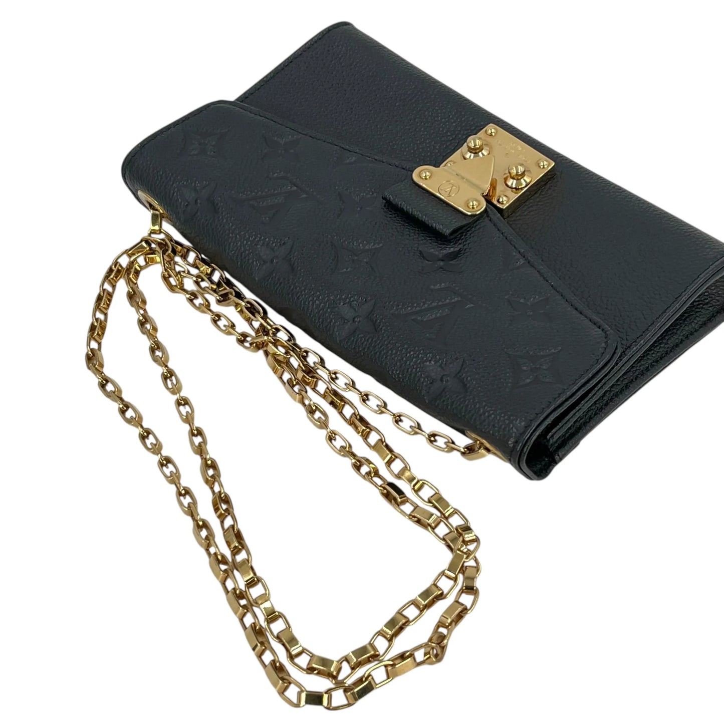 Louis Vuitton Empreinte Pochette Saint Germain Chain Shoulder Wallet - Black