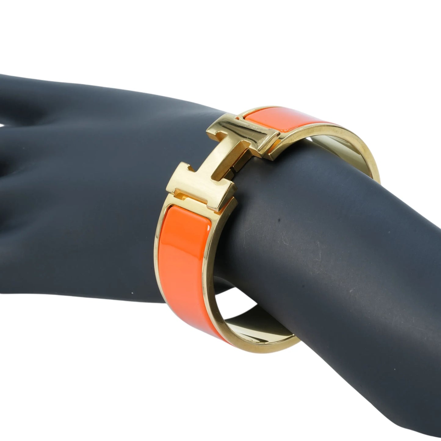HERMES Clic Clac H Enamel GM Orange Bracelet Accessories