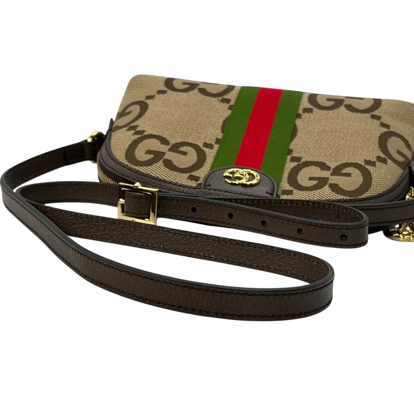 GUCCI Ophidia Jumbo GG Small Shoulder Bag - Brown