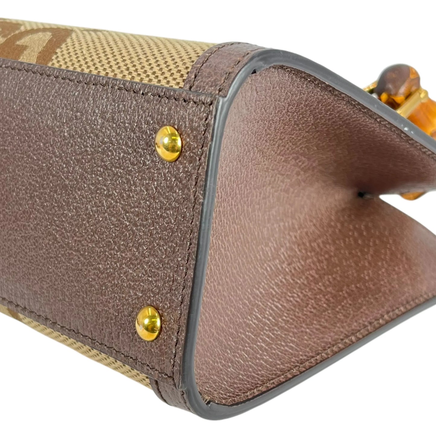 GUCCI Diana GG Bamboo Mini Hand Bag - Brown