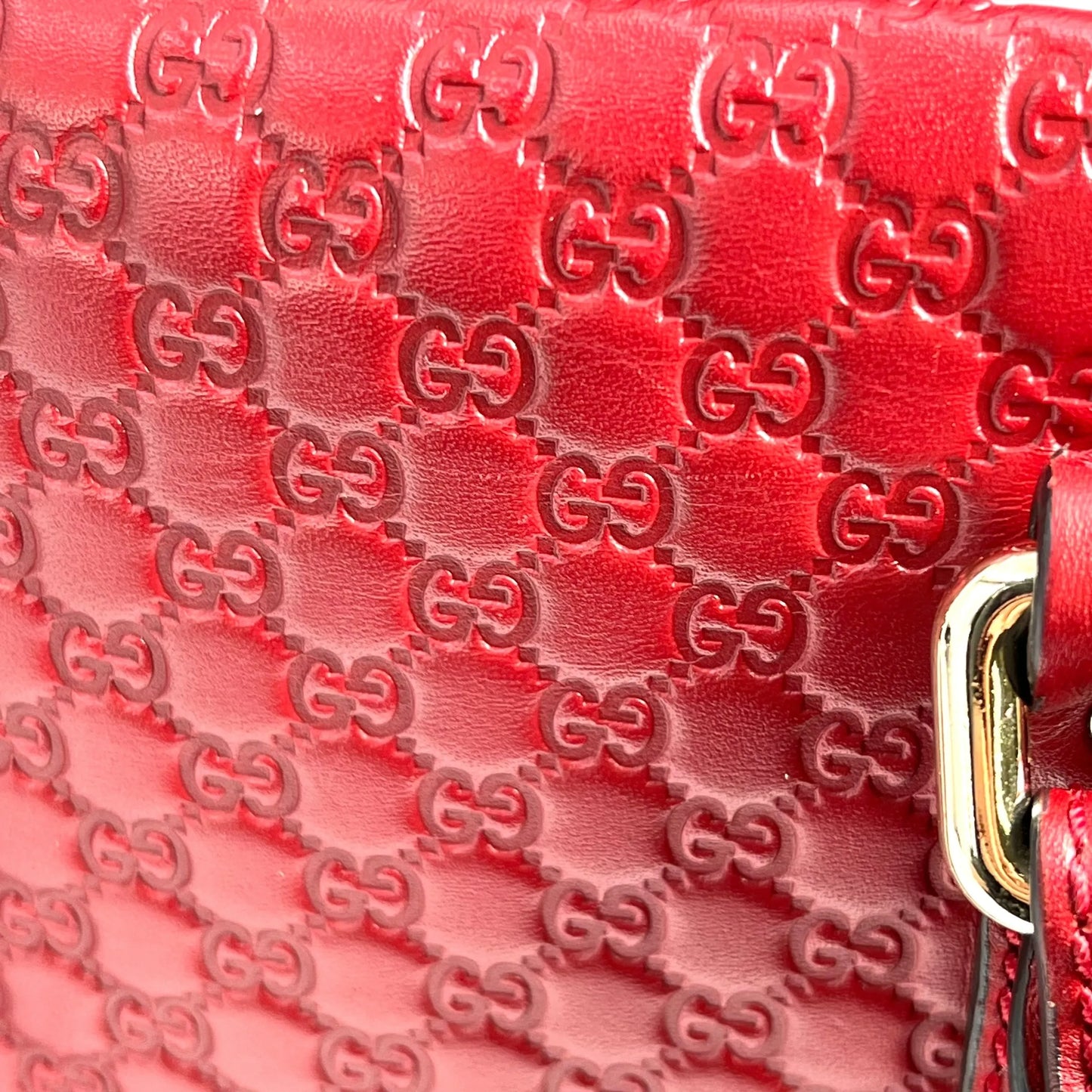 GUCCI Micro Guccissima Hand Bag - Red