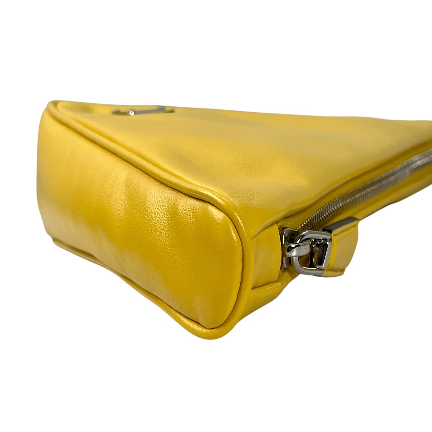 PRADA Triangle Leather Clutch Bag - Yellow