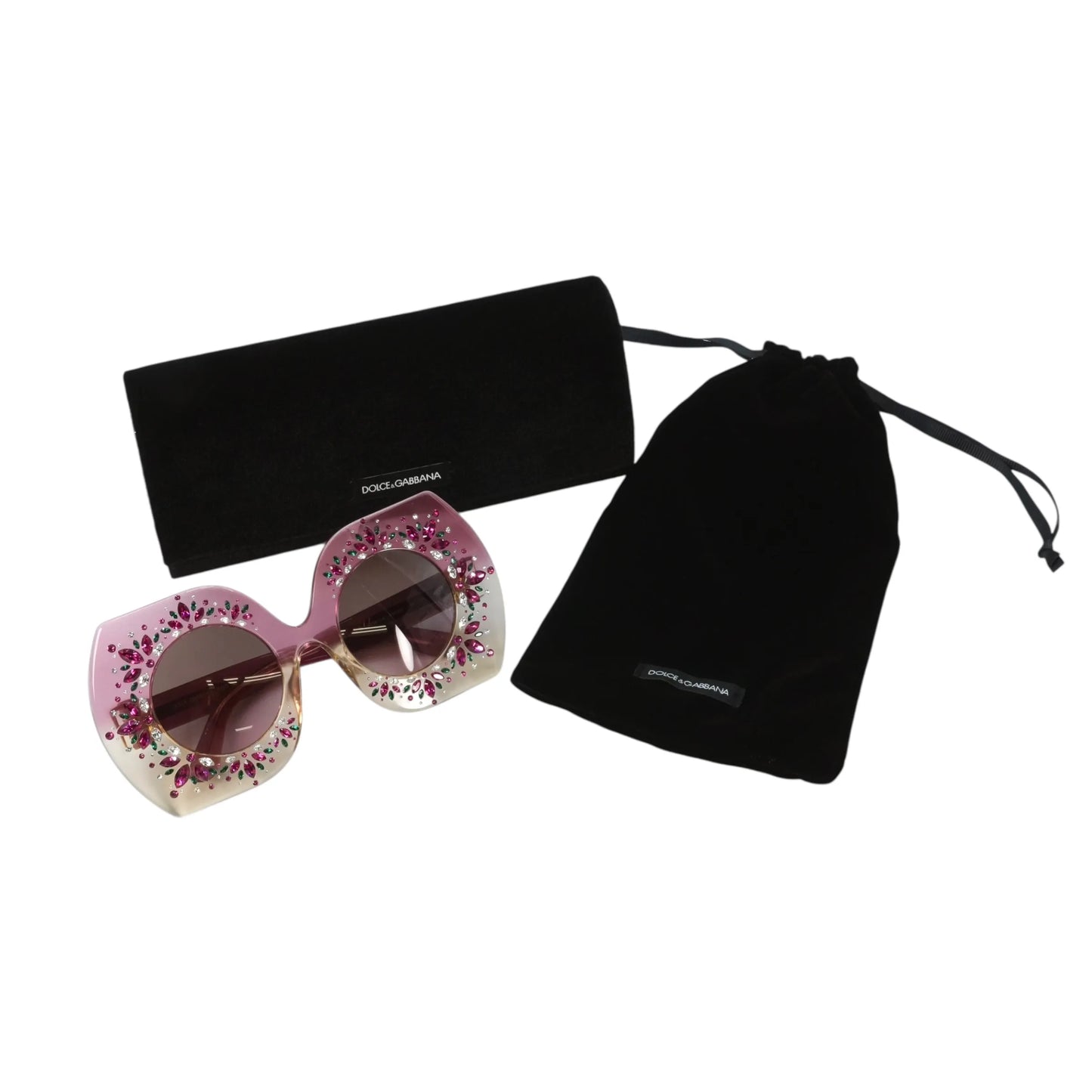 DOLCE&GABBANA Rhinestone Sunglasses - Pink - 33982
