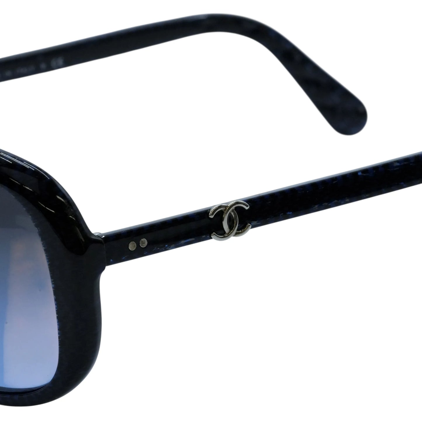 CHANEL CC Logo Blue Frame Sunglasses - Blue - 34485
