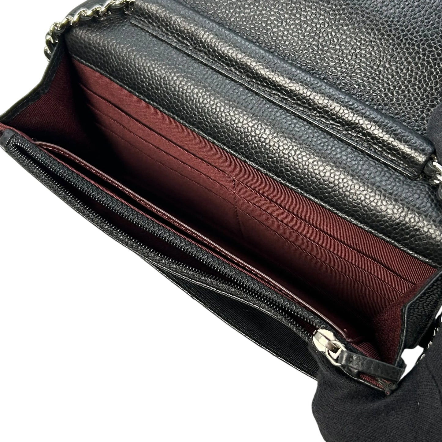CHANEL Materasse Caviarskin Chain Wallet - Black - 34883