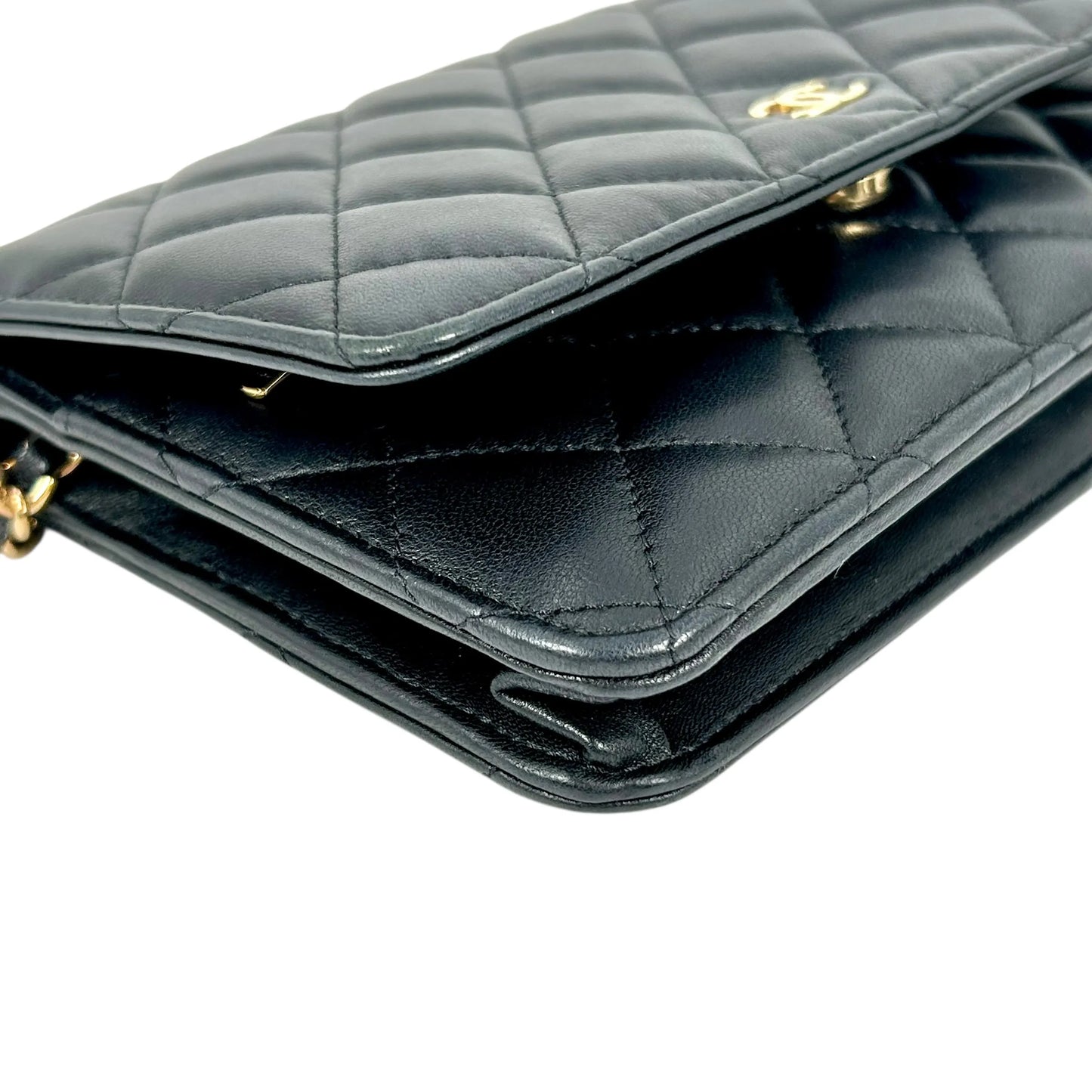 CHANEL Materasse Lambskin Chain Wallet Shoulder Bag - Black