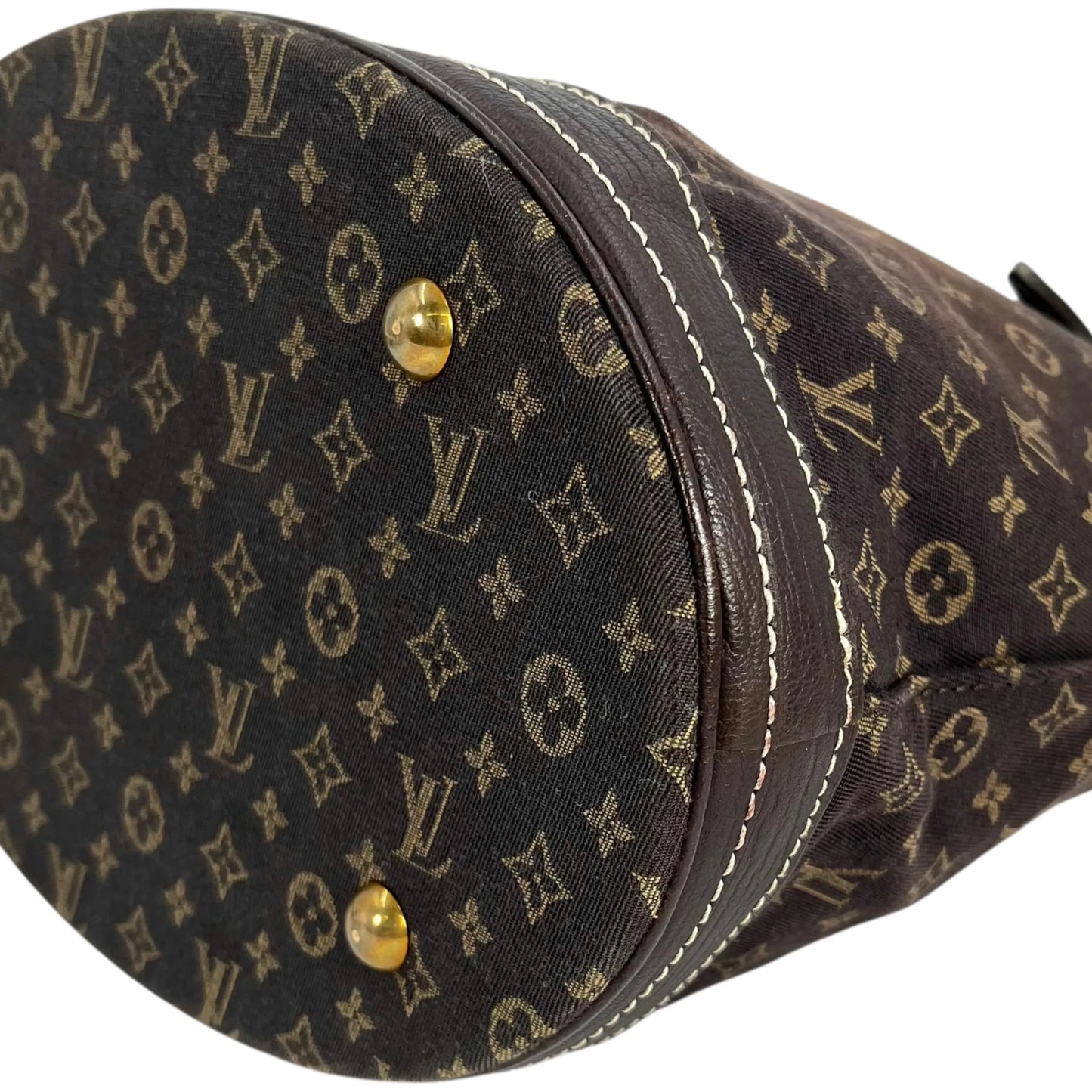 Louis Vuitton Monogram Mini Lin Bucket Bag Hand Bag - Darkbrown