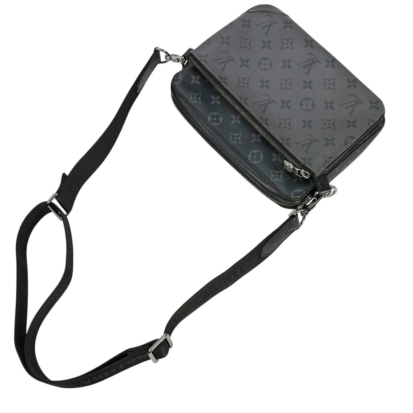 Louis Vuitton Trio Messenger Monogram Eclipse Shoulder Bag - Black