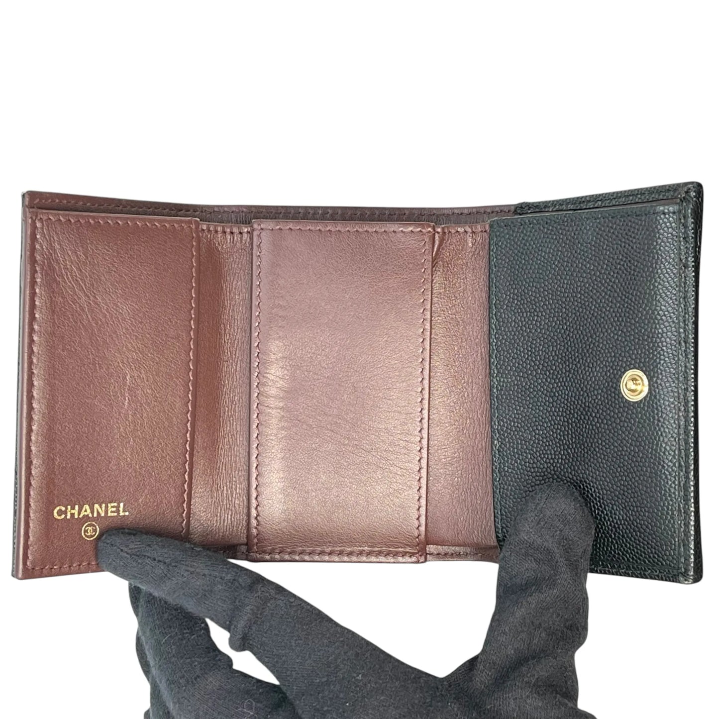 CHANEL Classic Small Flap Compact Wallet Caviar Skin - Black