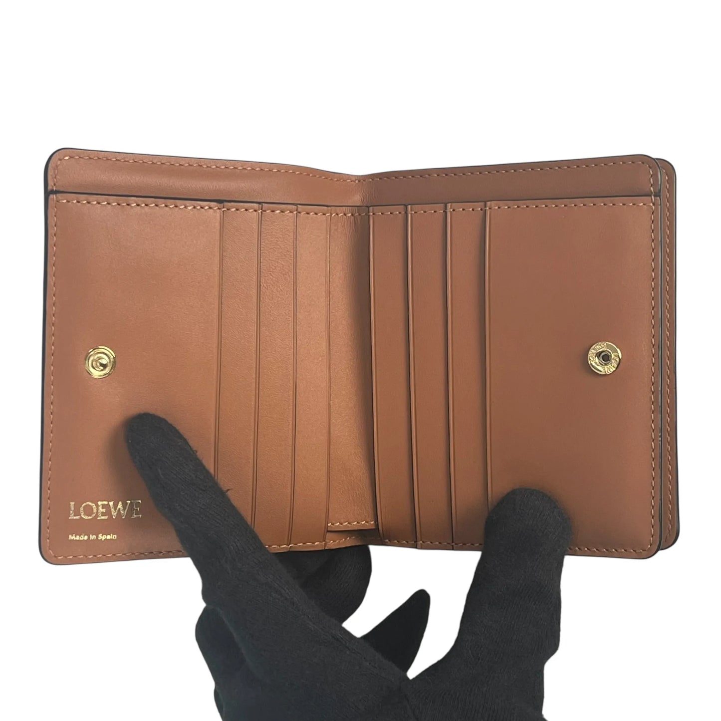 Loewe Repeat Compact Wallet - Brown