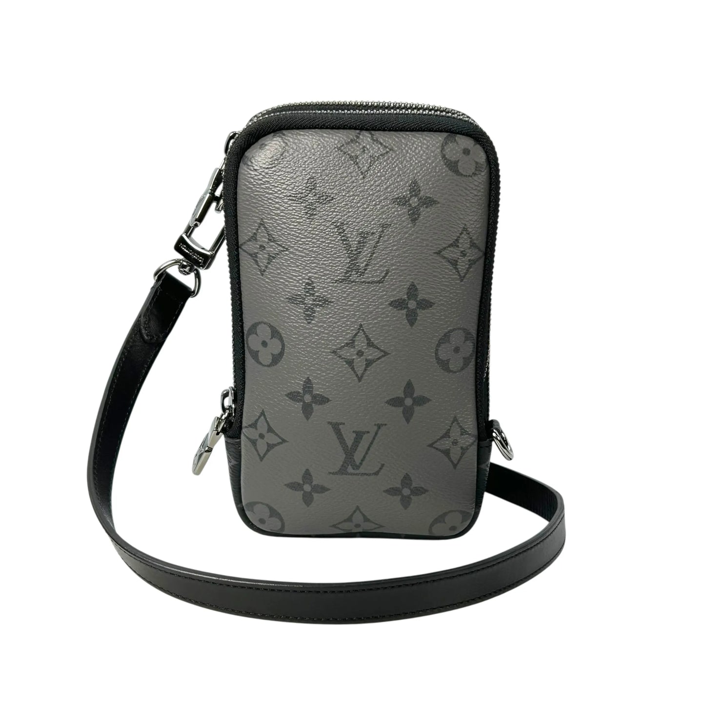 Louis Vuitton Monogram Eclipse Reverse Double Phone Case Shoulder Bag - Black × Gray