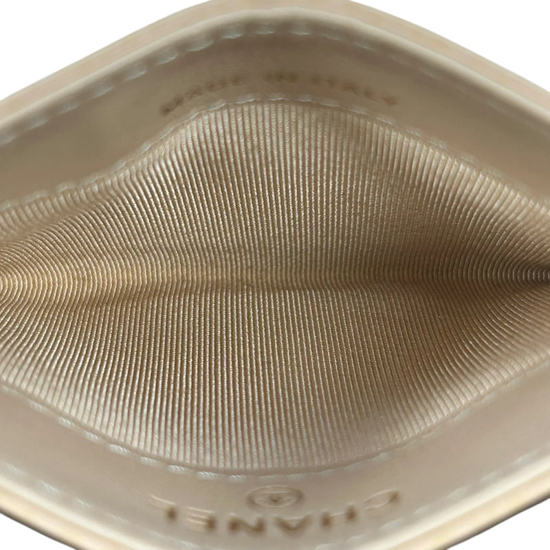 CHANEL Caviarskin Classic Flap Card Case - Beige