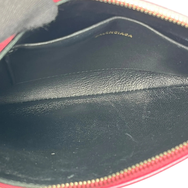 BALENCIAGA Ville Logo Leather Pouch Clutch Bag - Pink