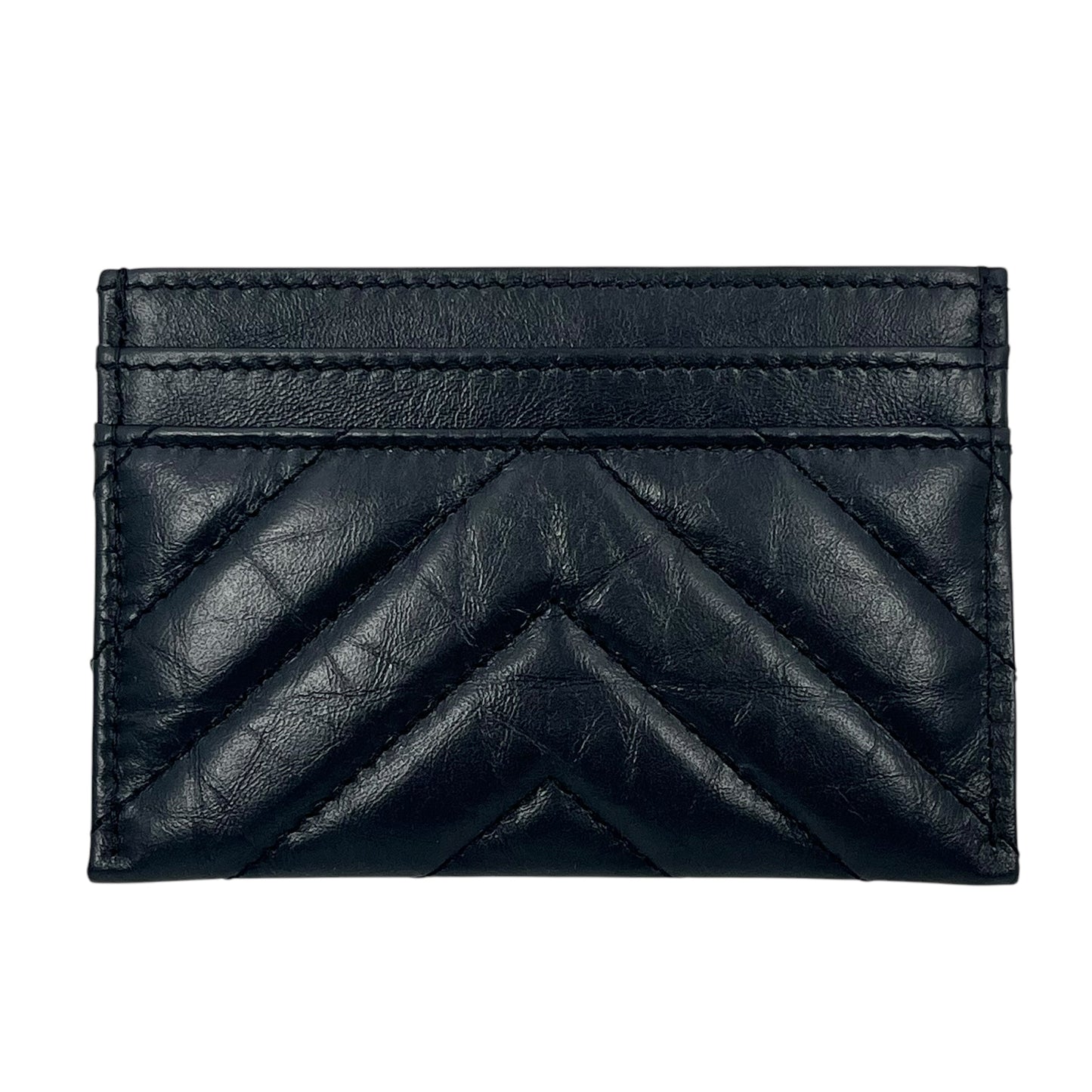 CHANEL 2.55 Chevron Quilted Card Case