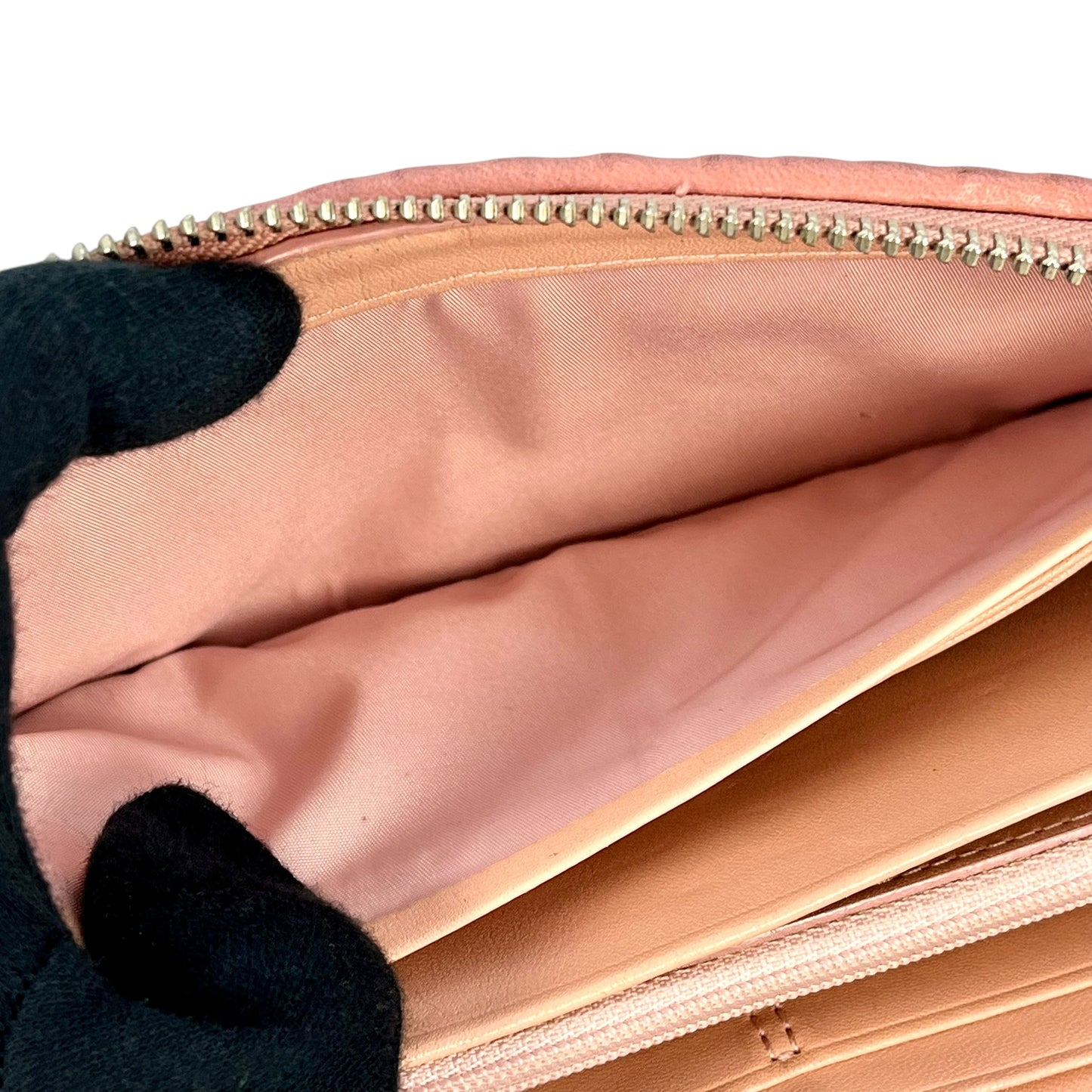 COACH Madison gathered leather zip around wallet