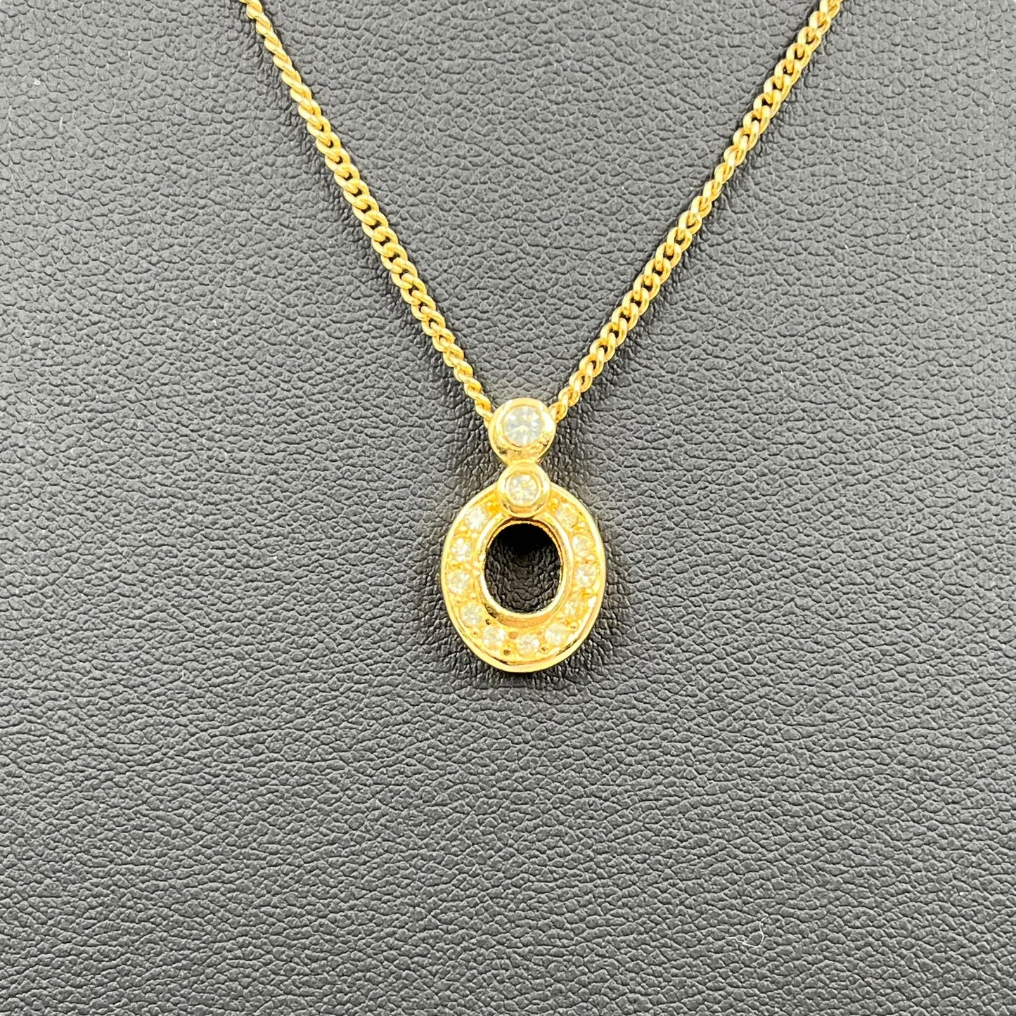 Dior Rhinestone Pendant Necklace