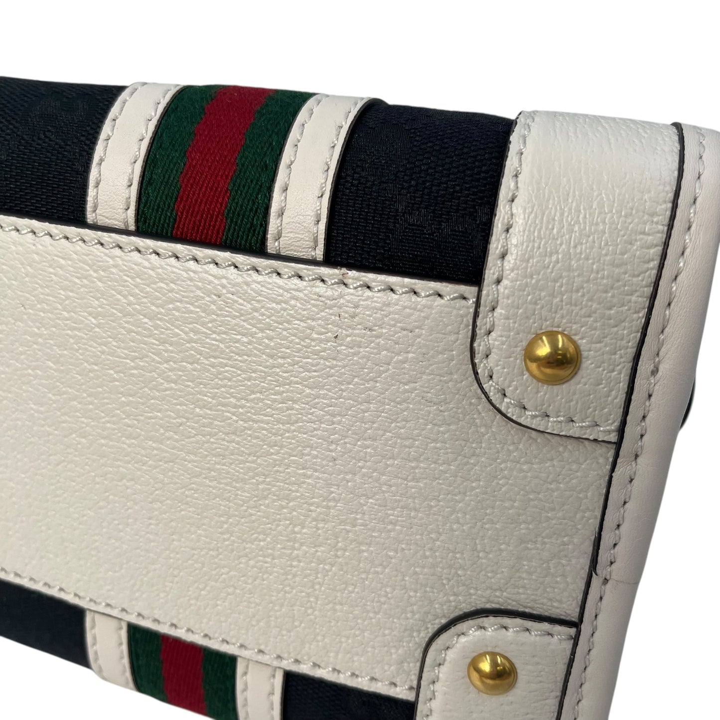 GUCCI GG Canvas Leather Hand Bag Shoulder Bag