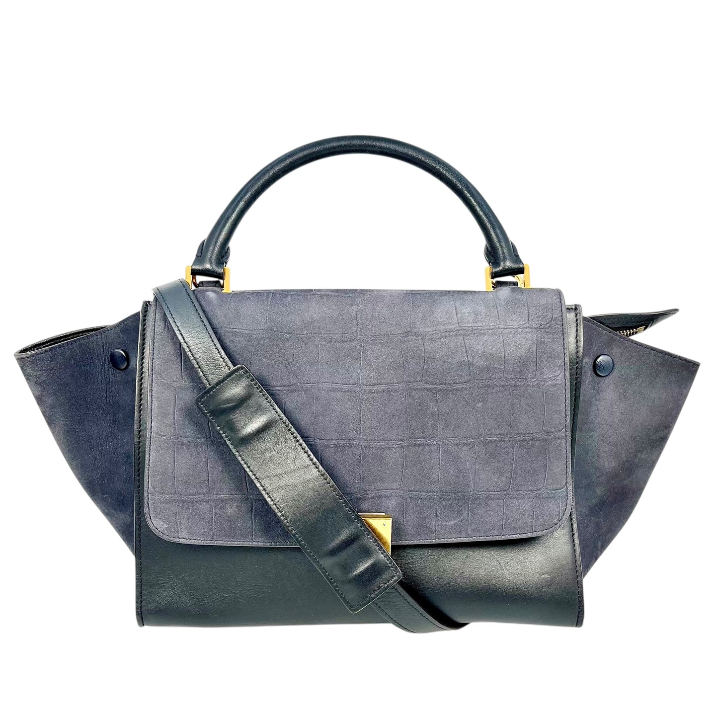 CELINE Trapeze Hand Bag - Navy Blue