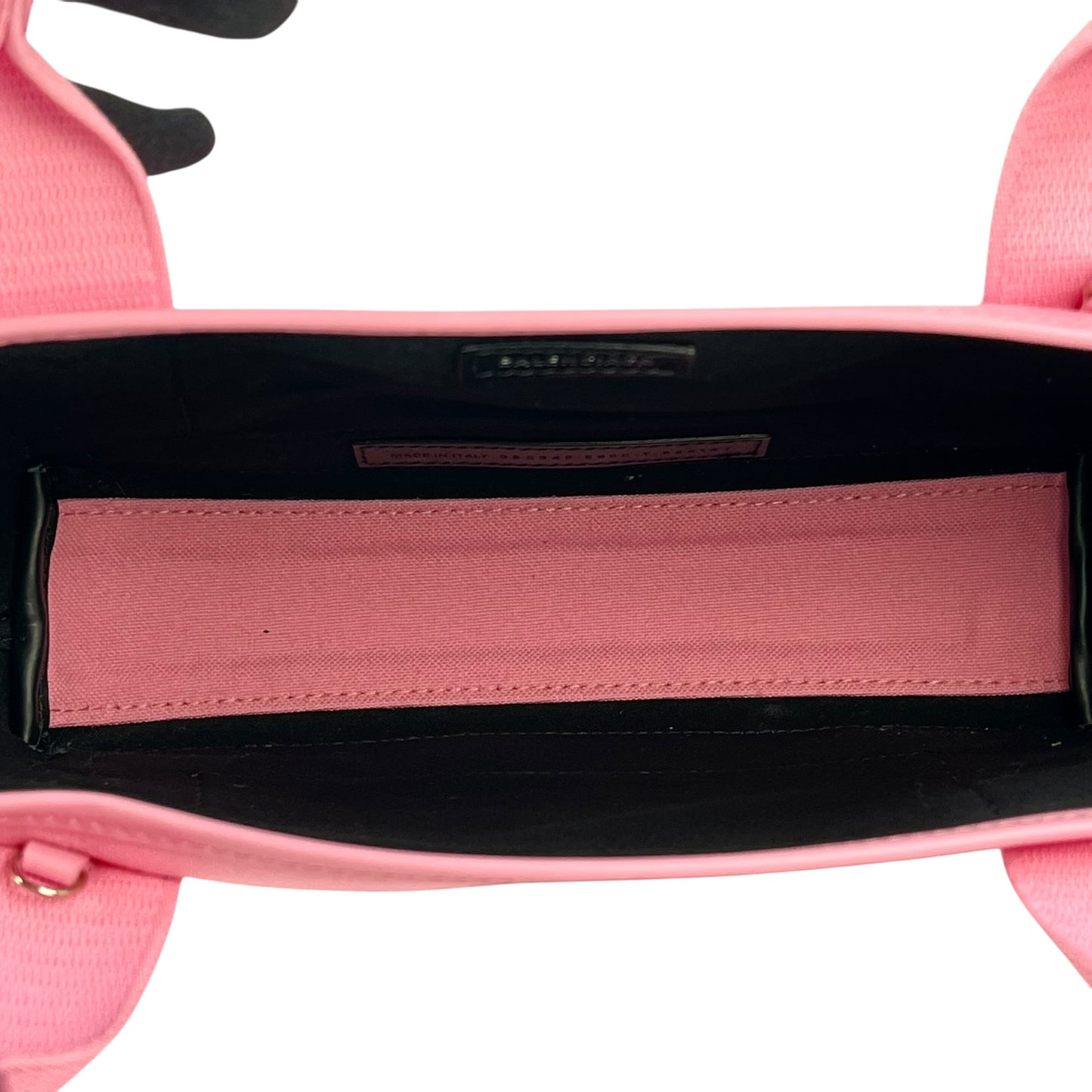 BALENCIAGA Navy Canvas XS Hand Bag - Pink