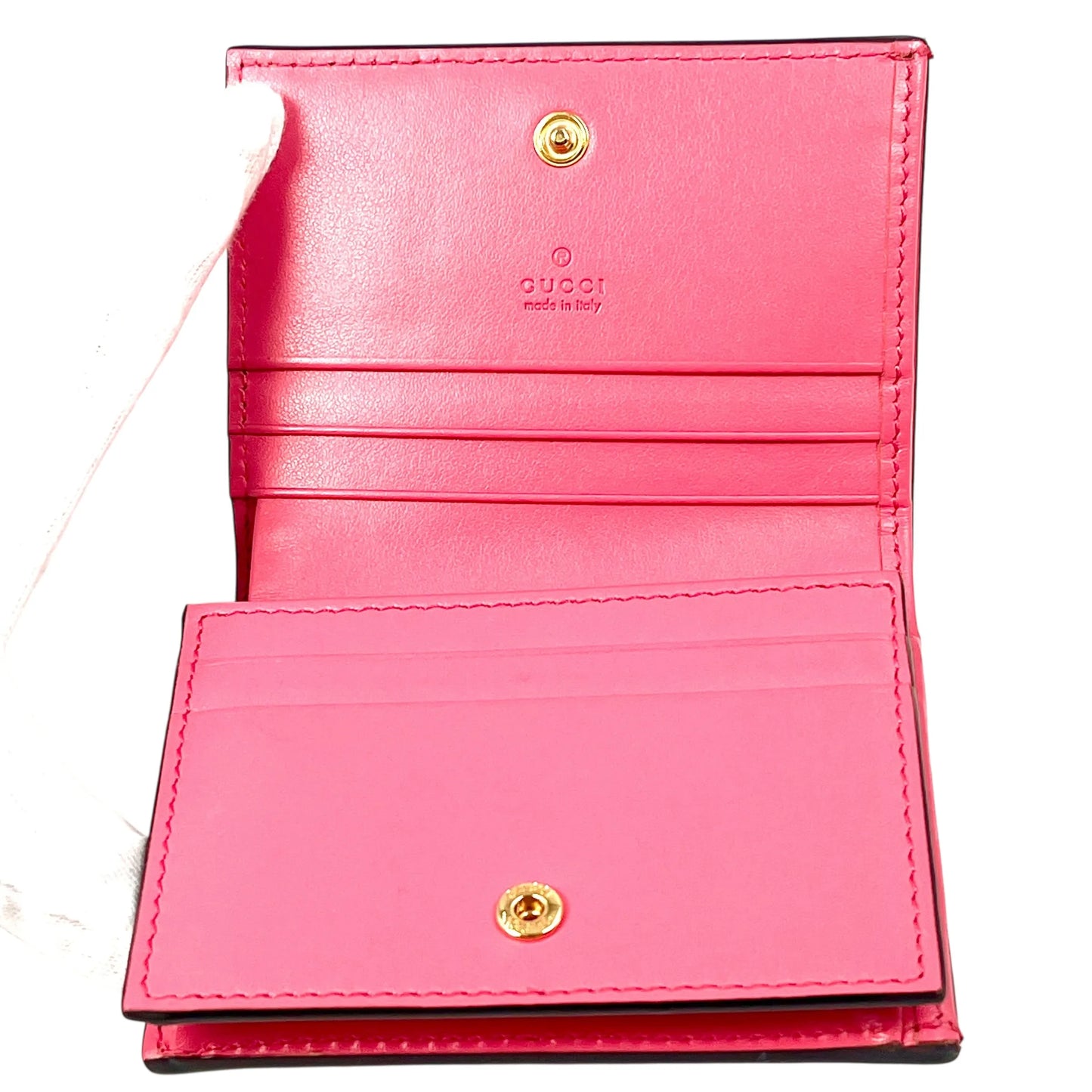 GUCCI GG Matelasse Card Case Compact Wallet - Pink
