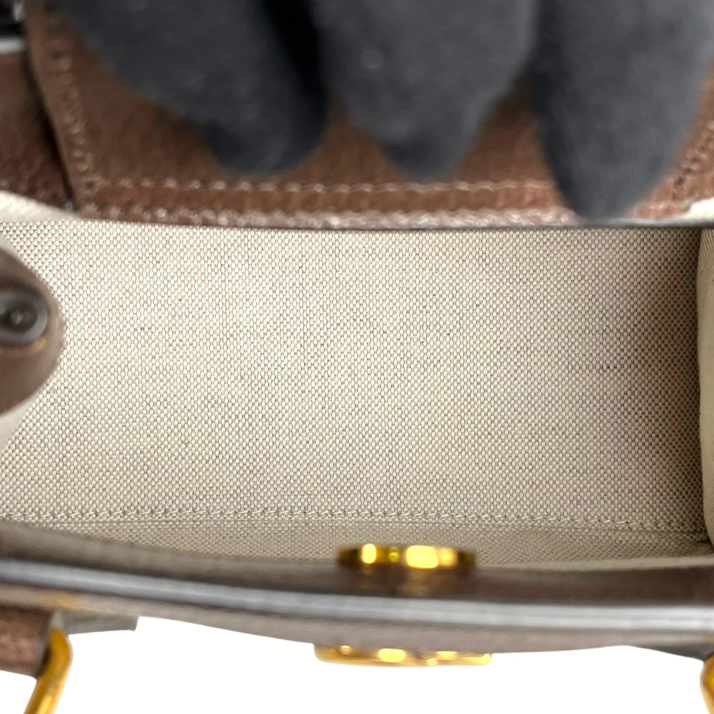GUCCI Diana GG Bamboo Mini Hand Bag - Brown