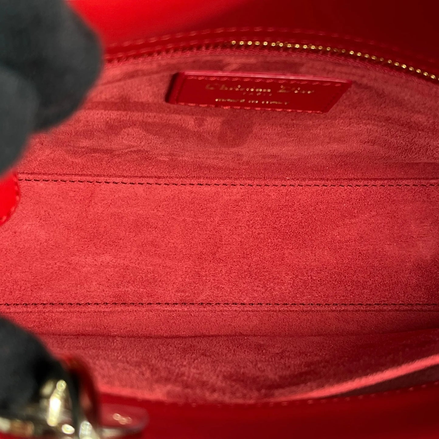 Dior Lady Dior Small Hand Bag - Red