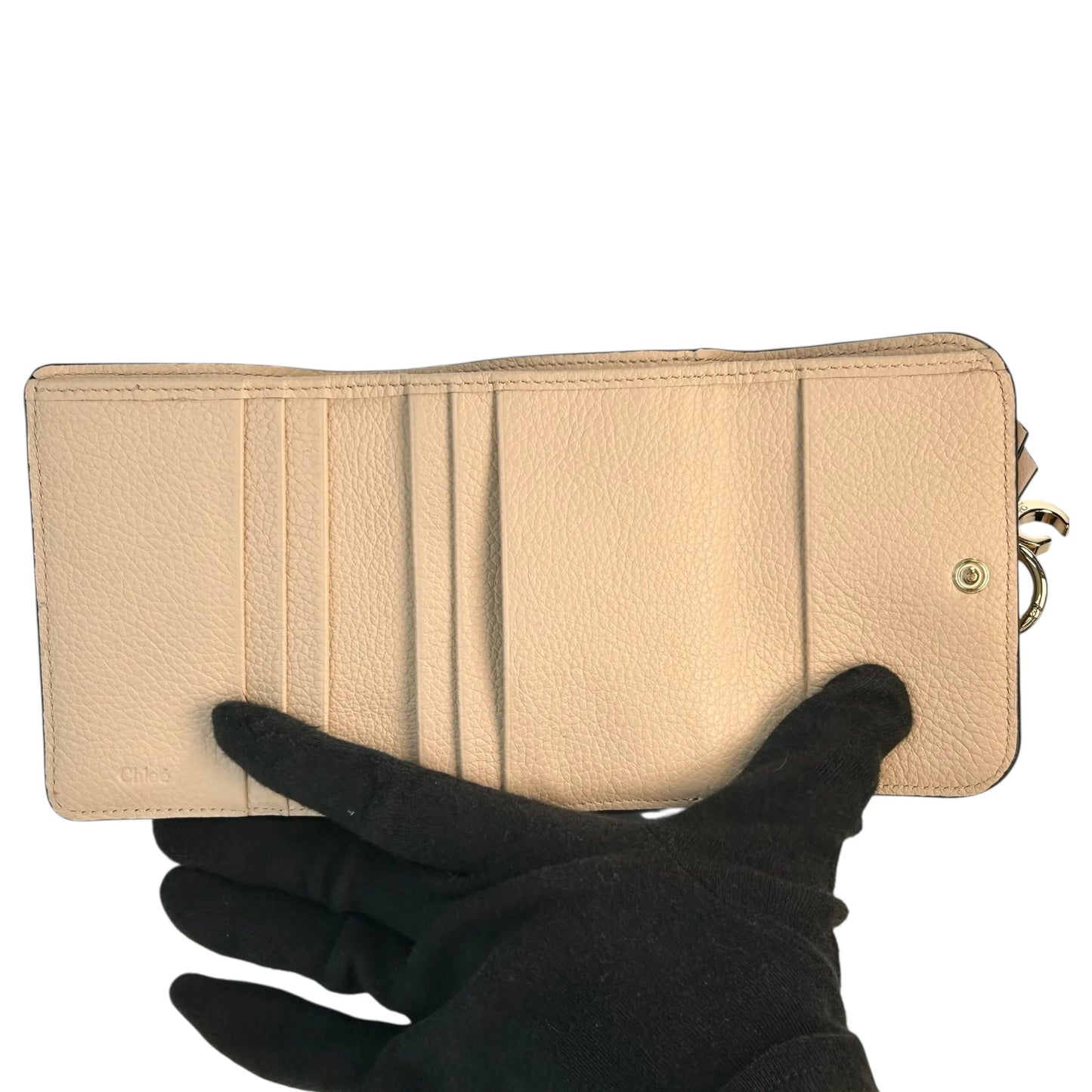 Chloé Alphabet Tri-Fold Compact Wallet - Beige