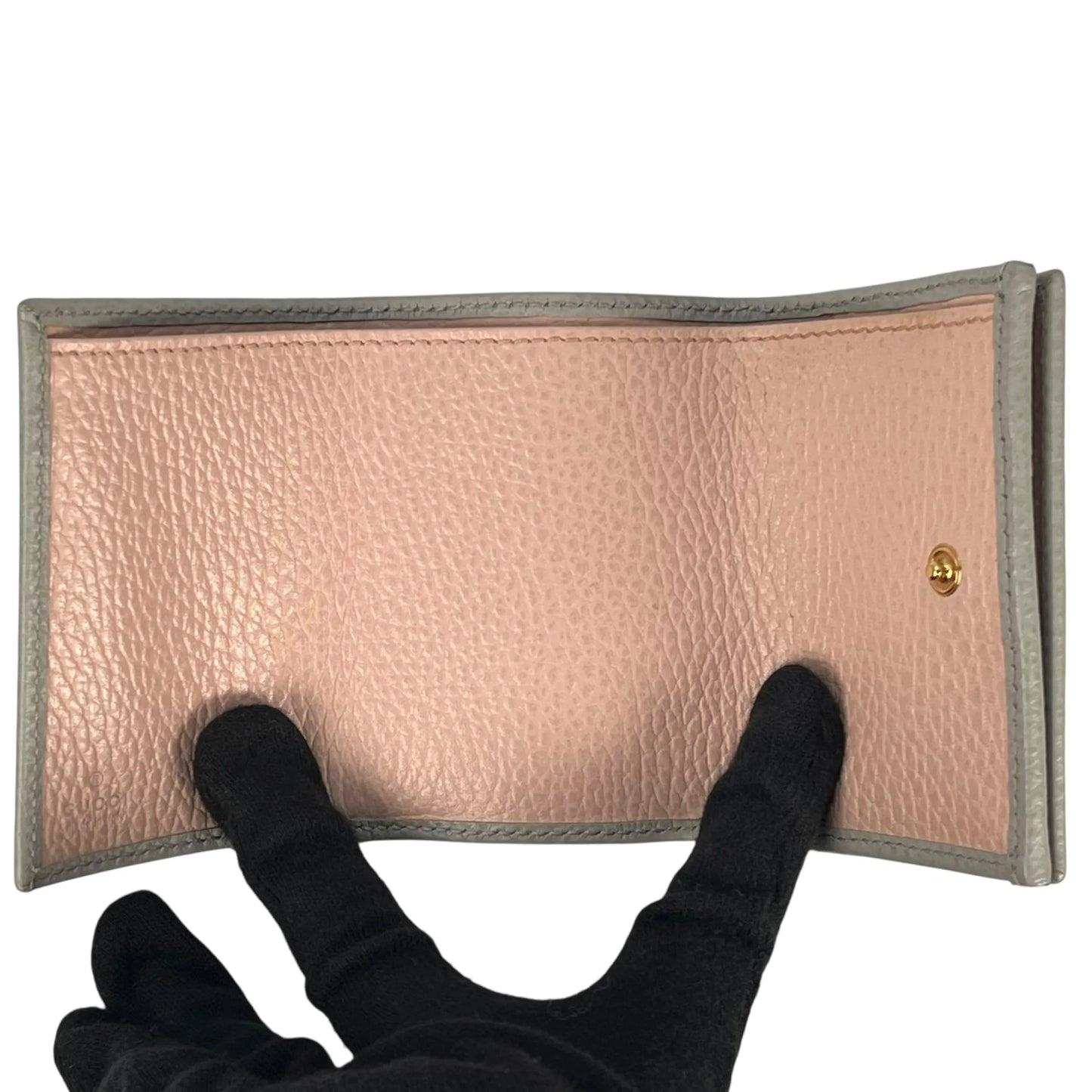 GUCCI Double G Compact Wallet - Gray