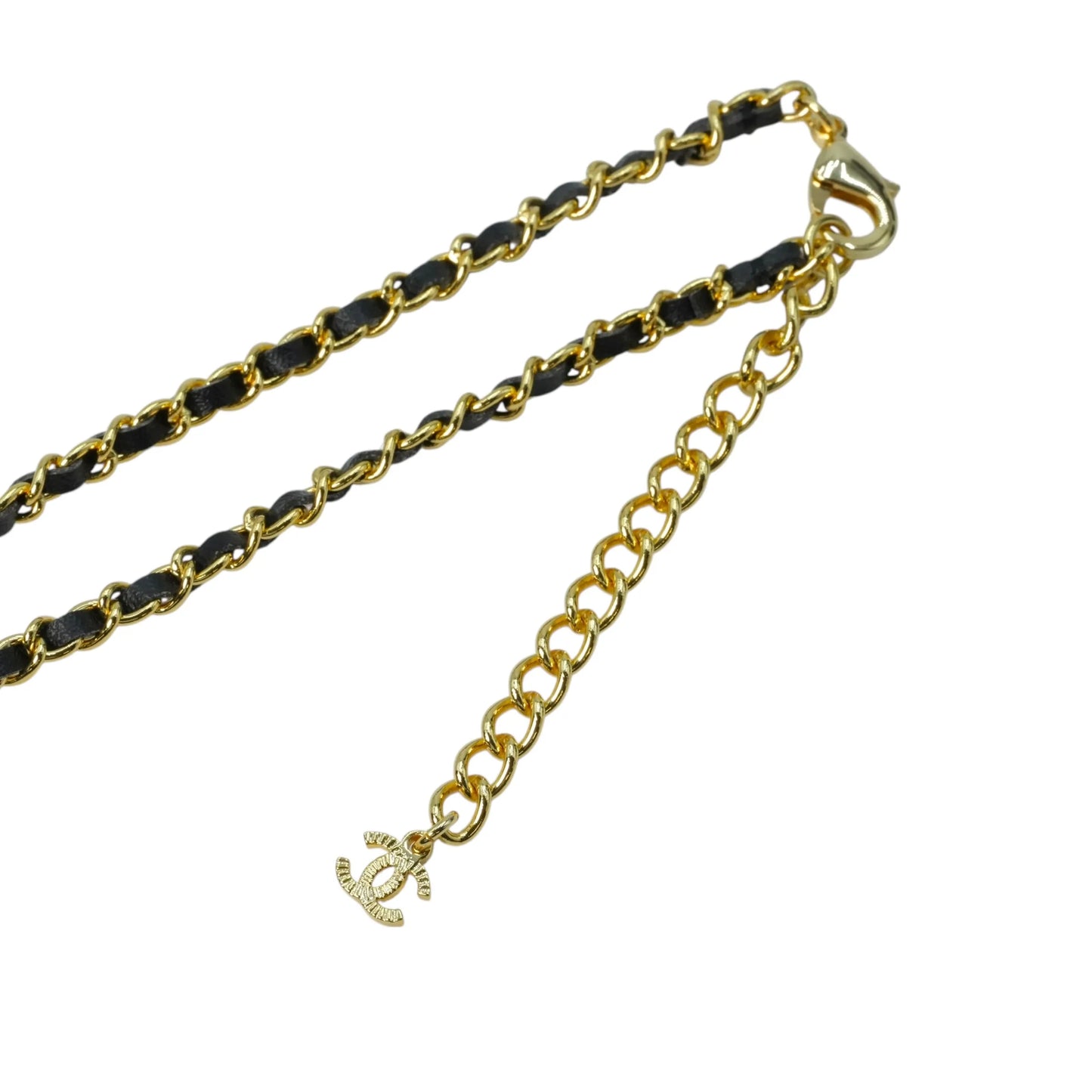 CHANEL Pearl Crystal Roller Skate Necklace - Gold Plated