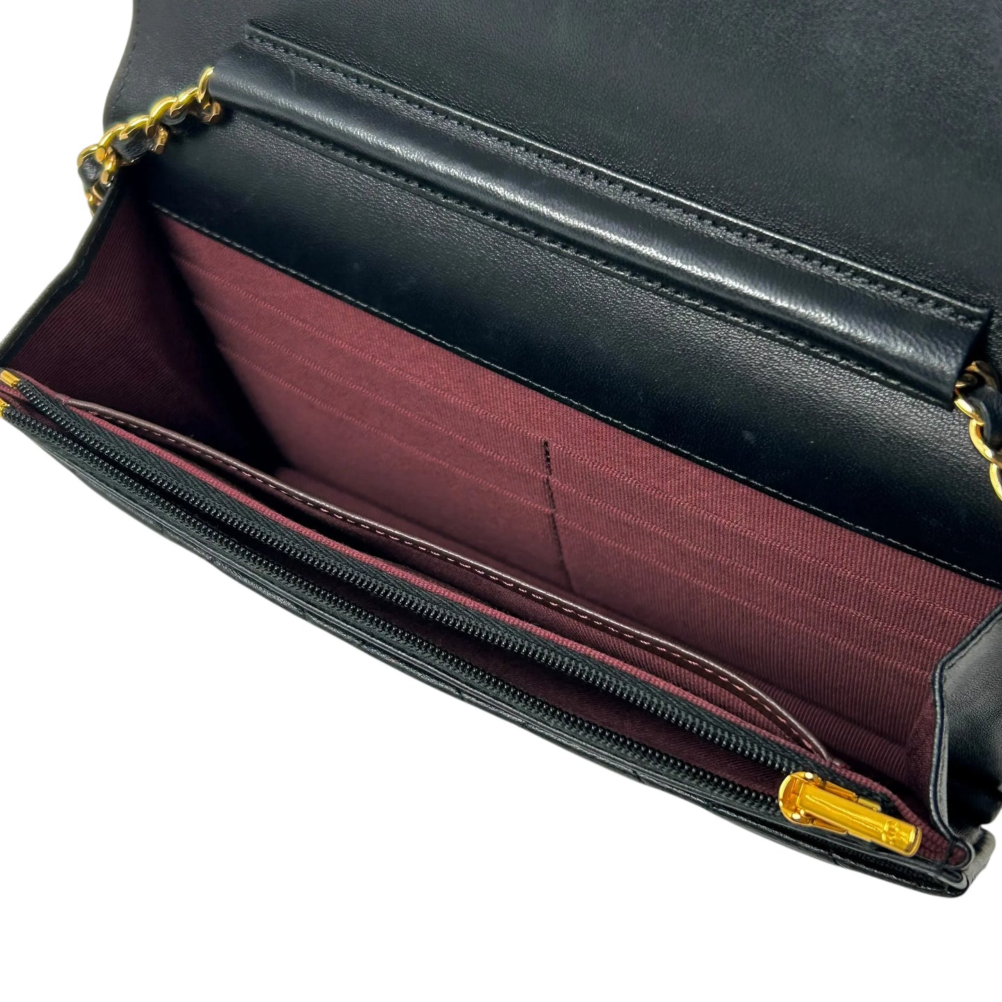 CHANEL Materasse Lambskin Chain Wallet Shoulder Bag - Black