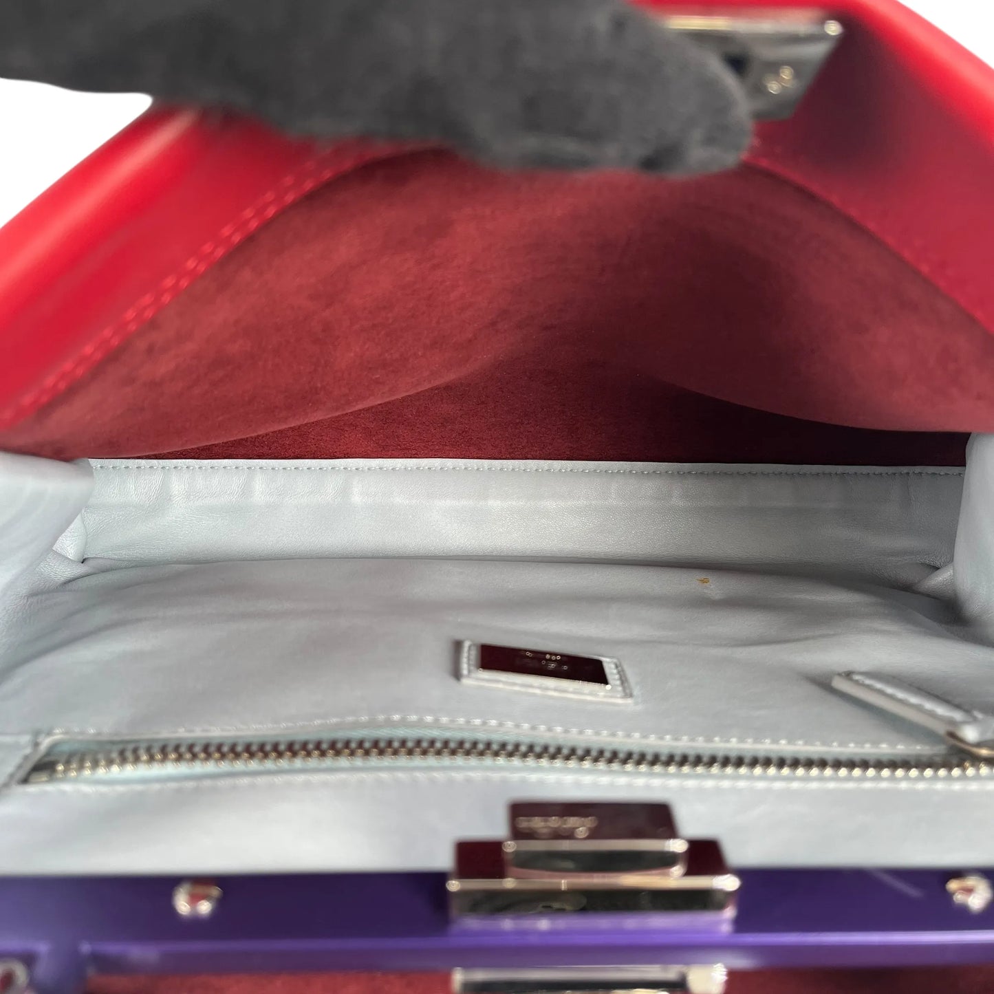 Fendi Peekaboo Iconic Medium Hand Bag Shoulder Bag - Red