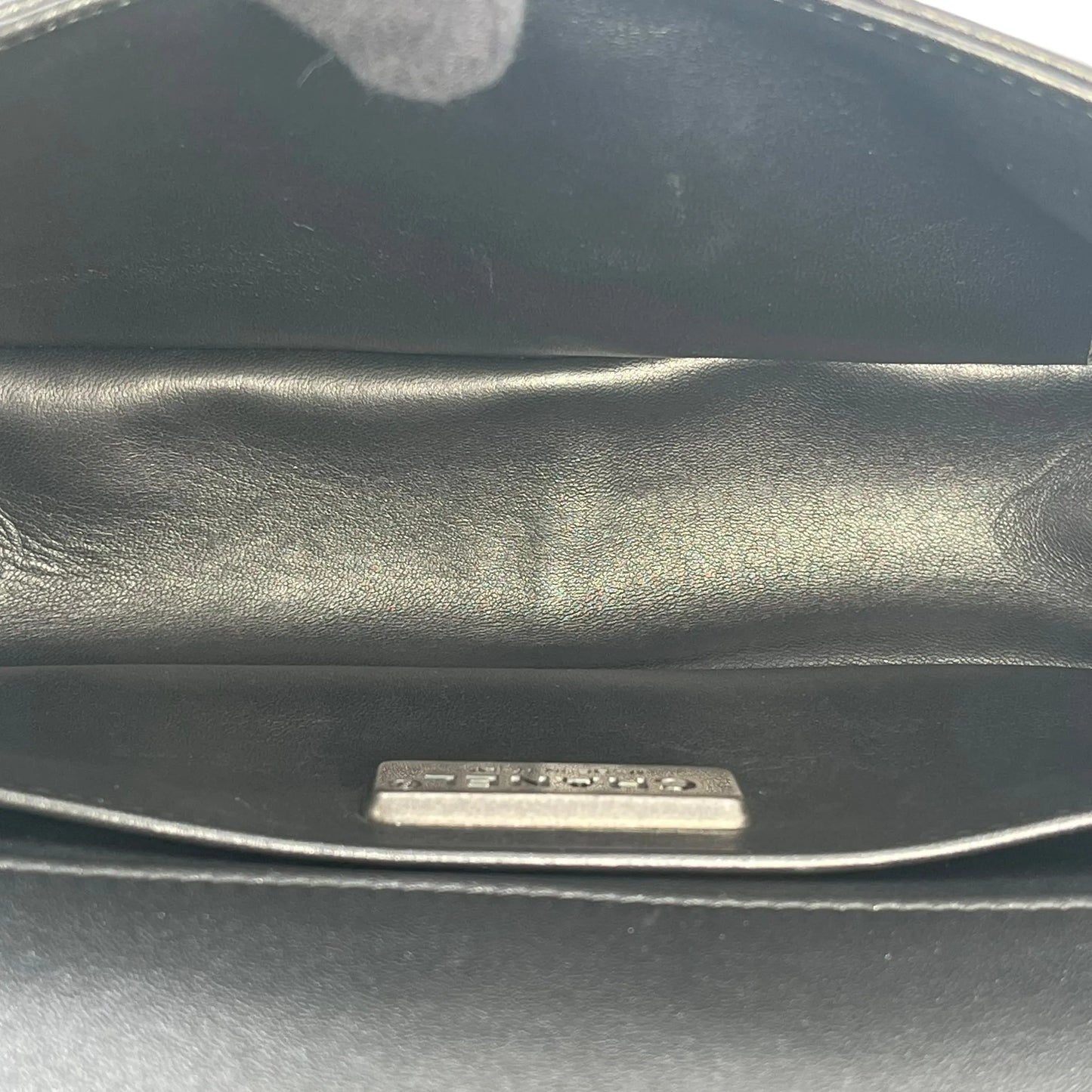 CHANEL Boy Chanel Fur Chain Shoulder Bag - Black